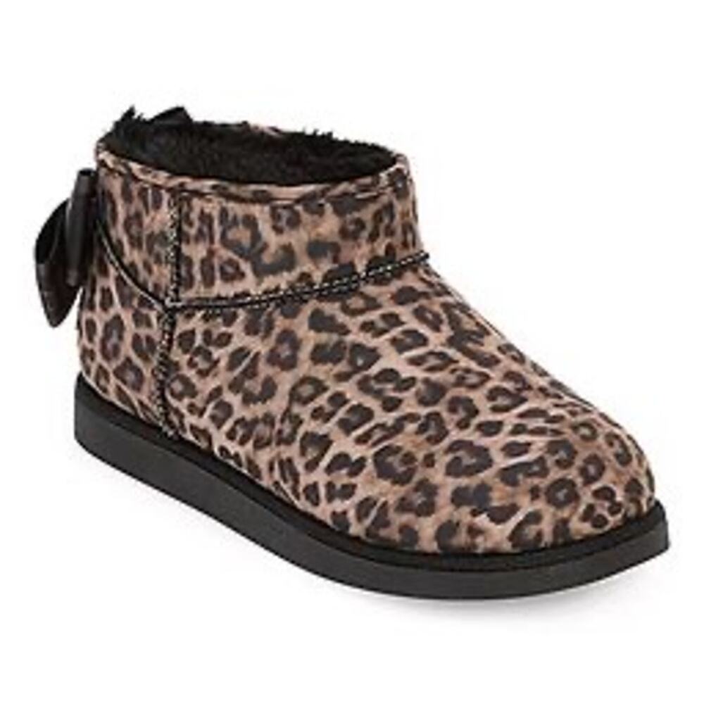 NEW! Juicy Couture Killian Women's Ankle Leopard Winter Faux Suede Booties 6M